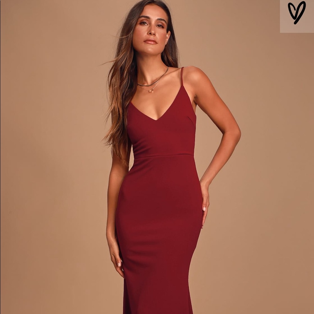 Lulus Infinite Glory Wine Red Maxi Dress